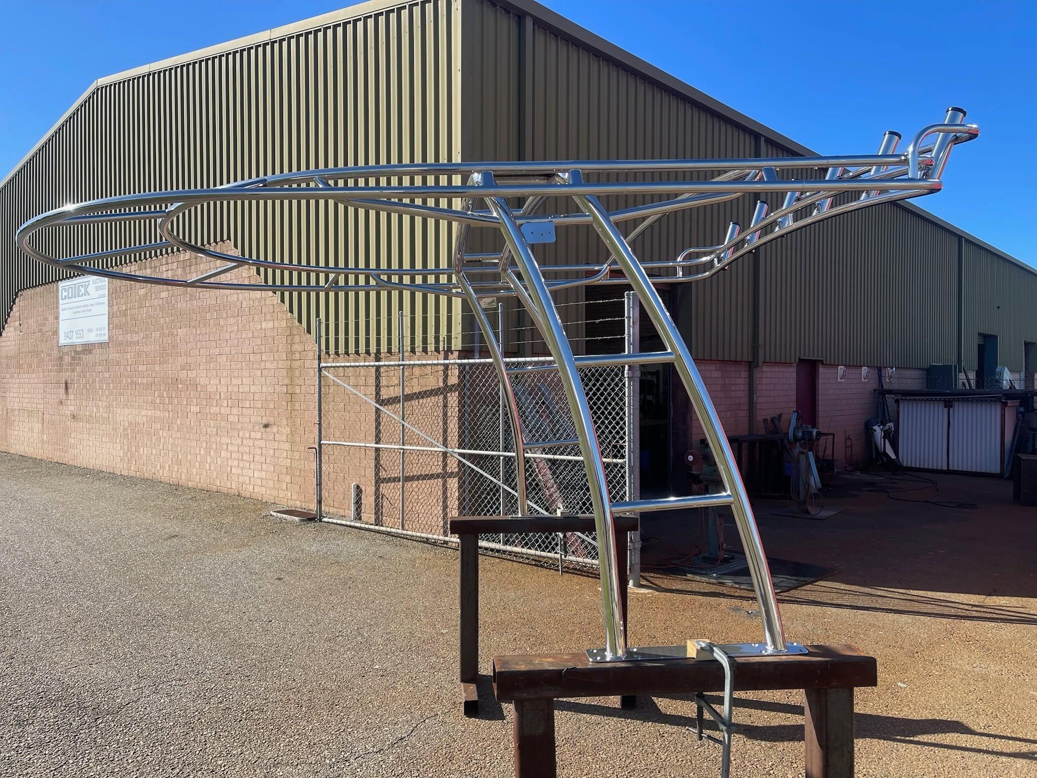 Custom stainless steel boat canopy